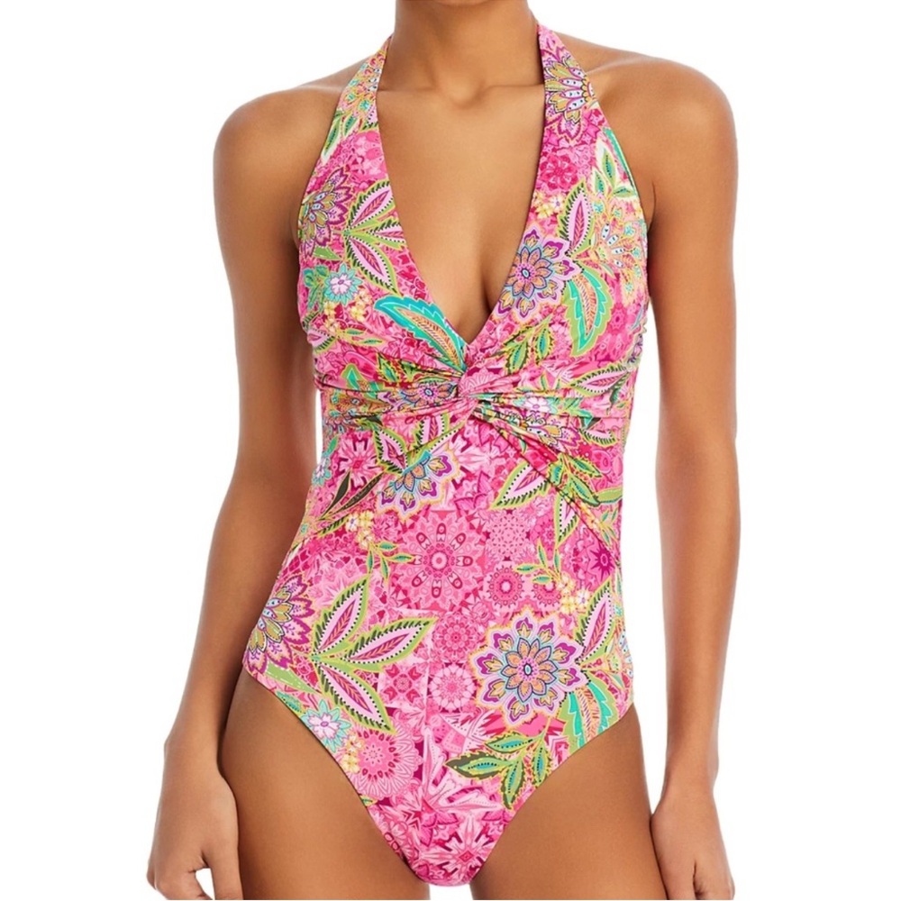 NWT Johnny Was Flamingo Twist One Piece Swimsuit